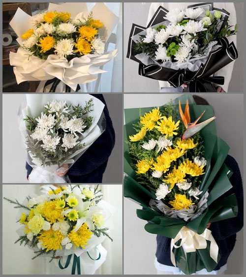 山东青岛平度市灰埠镇西八甲村白事花束代送